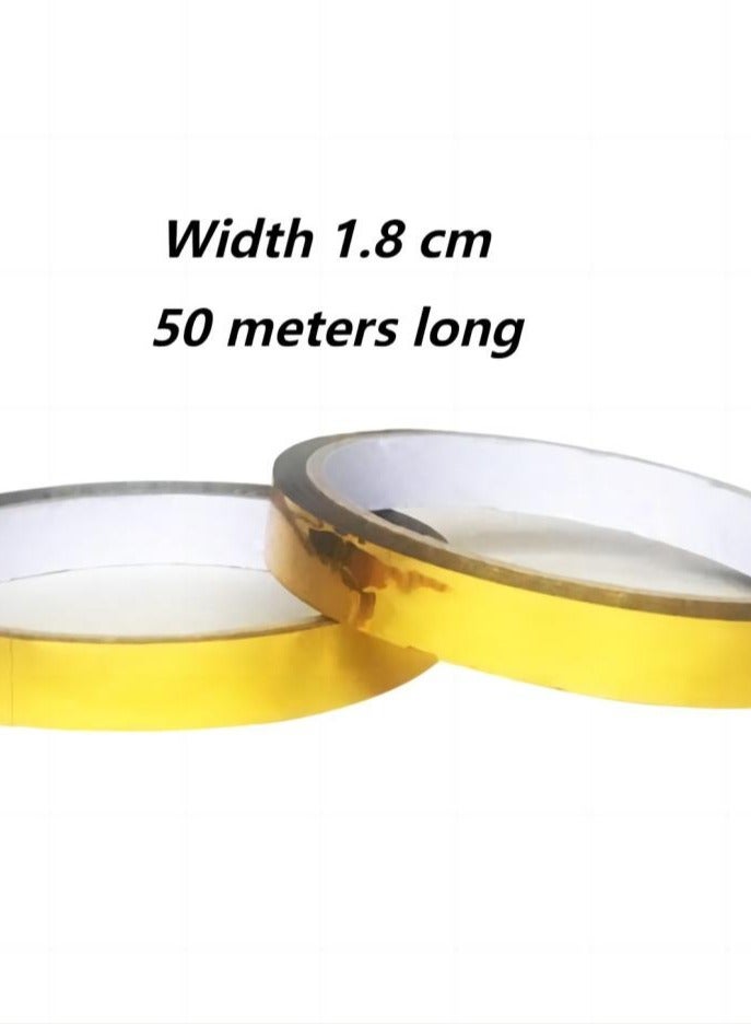6 Rolls Packaging Tape 18mm x 50M Gold