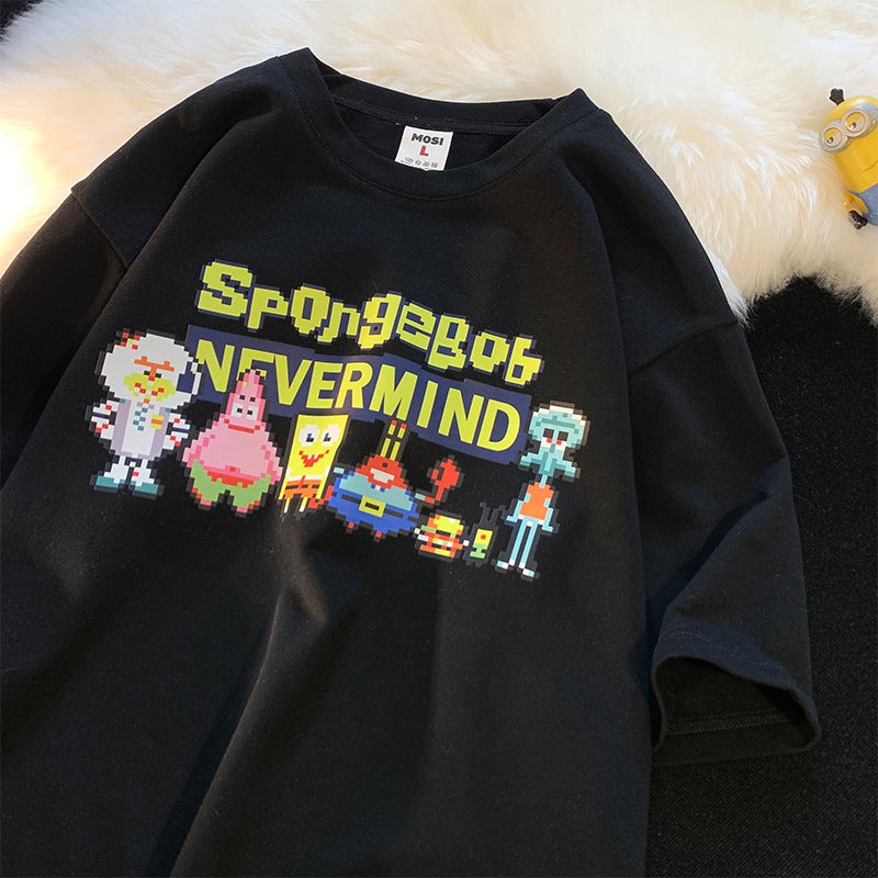 Children'S Clothing Sponge Baby Boys' And Girls' Short-Sleeved T-Shirt Cotton Summer Cartoon Western Style Children'S Round Neck T-Shirt - Image 3