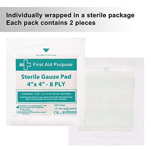General Medi Sterile Gauze Pads – 4" x 4" Individually Wrapped Medical Gauze Pads for Cleaning and Cushioning Minor Wounds, Cuts & Burns Wound Care Product (50 Packs, 100 Pieces Total) - Image 2