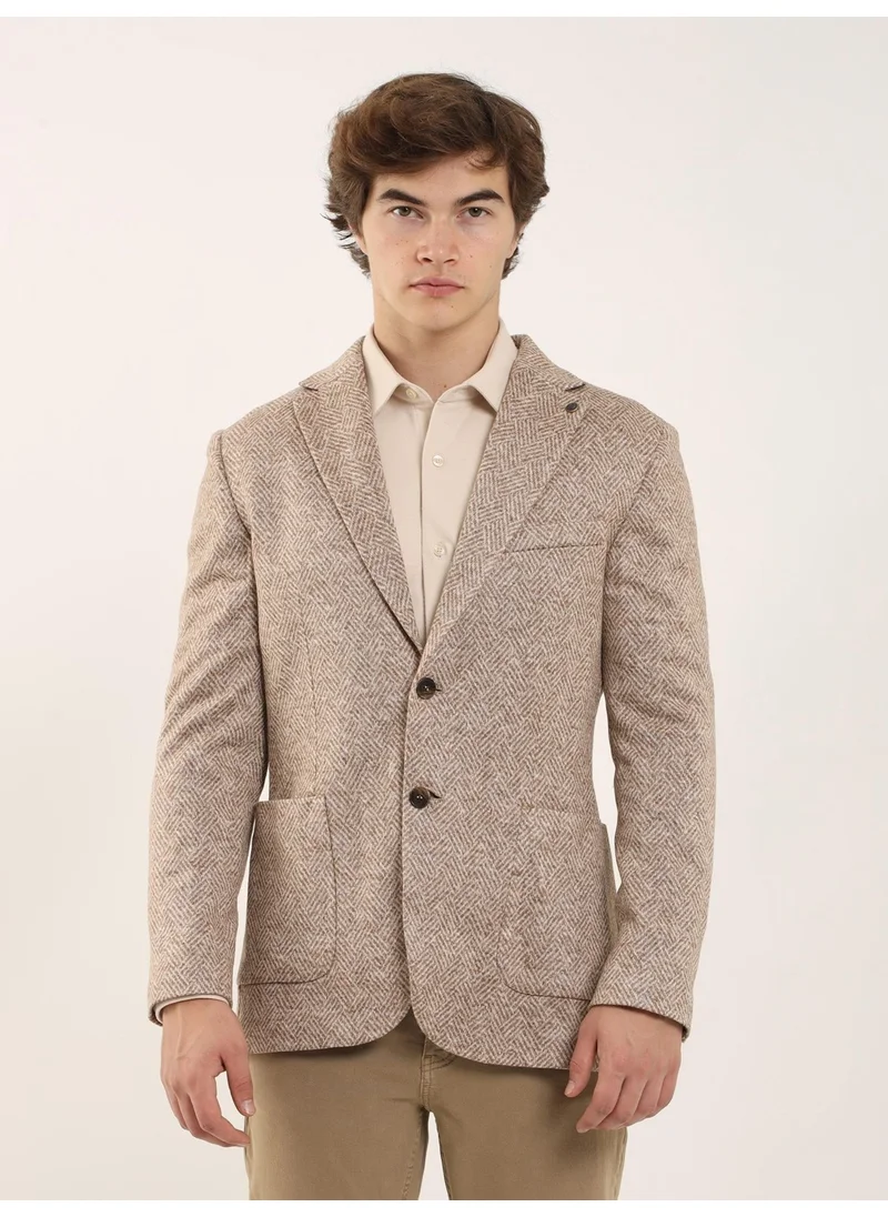 دوفي Camel Men's Slim Fit Mono Collar Jacket