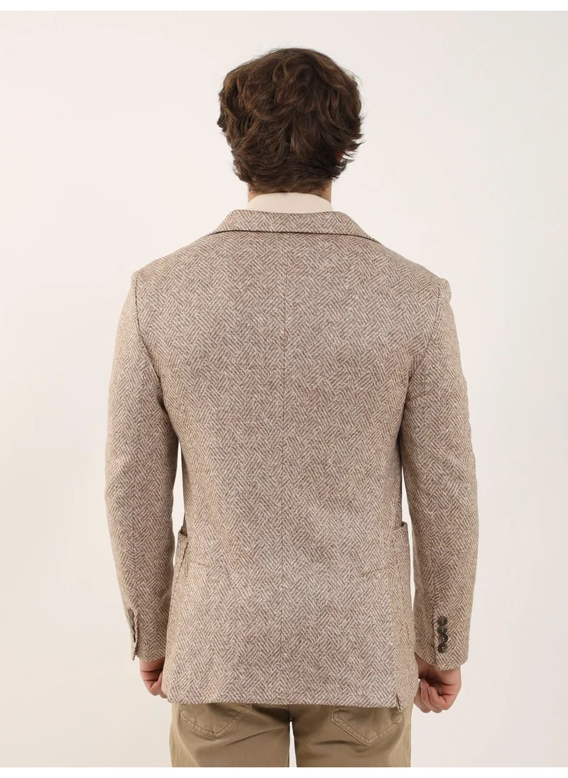 دوفي Camel Men's Slim Fit Mono Collar Jacket