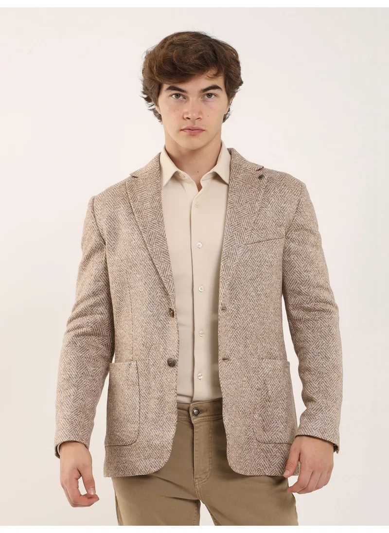 دوفي Camel Men's Slim Fit Mono Collar Jacket