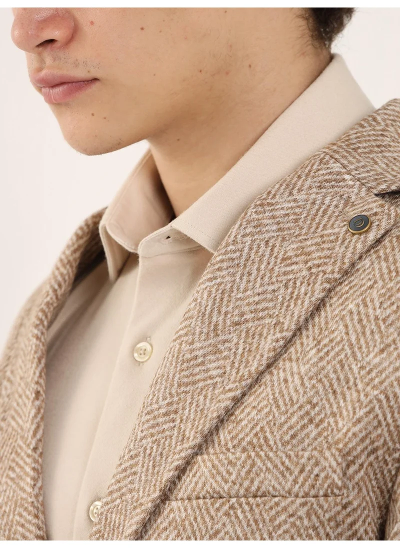 دوفي Camel Men's Slim Fit Mono Collar Jacket