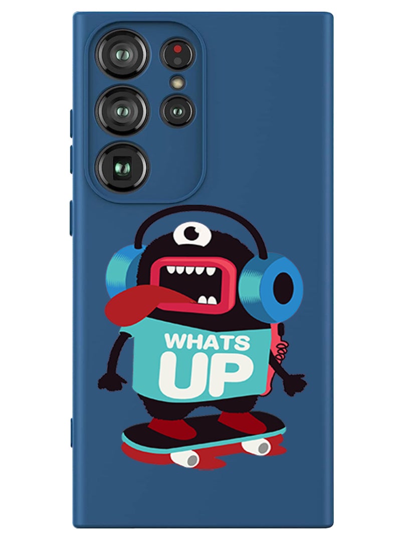 Theodor Protective Slim Fit Case Liquid Silicone Cover with Full Body Protection Anti-Scratch Shockproof Case For Samsung Galaxy S24 Ultra (Blue) - whats up - Image 1