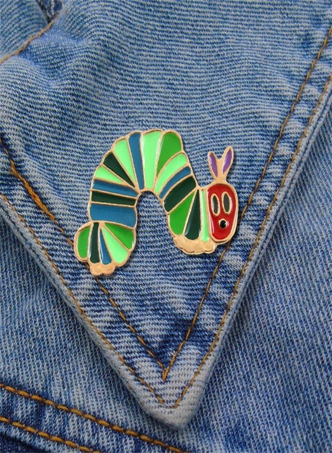 RLHRNDE 2 Pcs Hungry Caterpillar Strawberry Brooch Pins for Educators Backpack Clothes Hat Accessories Cute Pin Set for Women Aesthetic Gifts (Caterpillar) - Image 4
