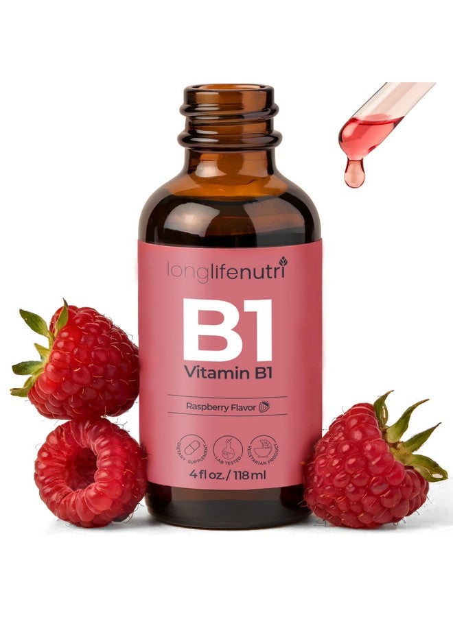 LongLifeNutri Vitamin B1 Liquid Drops - Thiamine Mononitrate Organic Supplement for Energy and Nerve Health, Fast Absorption, 4 FL OZ, 5-Month Supply, Lab Tested, Made in USA - Image 1