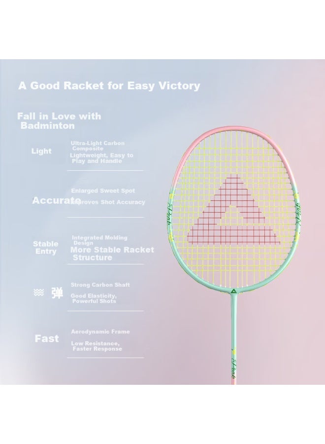 Peak Badminton Racket Double Pack Carbon Composite Durable Adult Student Beginner Set Training Compeion Pair - Image 2
