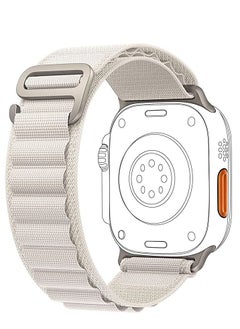 Watch alpine loop for apple watch Compatible with Apple Watch Band 49mm 45mm 44mm 42mm, Sports Nylon Solo Loop Rugged Strap with Titanium G‑Hook for iWatch Utral/SE Series 8 7 6 5 4 3 2 1 White  - Image 1