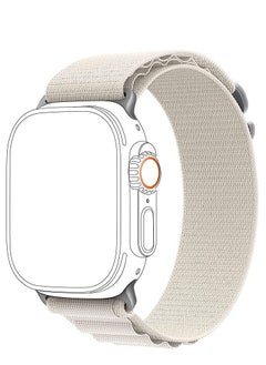 Watch alpine loop for apple watch Compatible with Apple Watch Band 49mm 45mm 44mm 42mm, Sports Nylon Solo Loop Rugged Strap with Titanium G‑Hook for iWatch Utral/SE Series 8 7 6 5 4 3 2 1 White  - Image 2