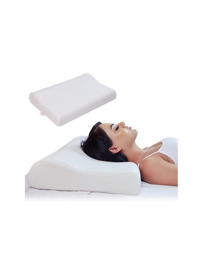 Generic Memory Foam Pillow for Neck Pain Relief – Adjustable Ergonomic Cervical Support Pillow for Side, Back & Stomach Sleepers 