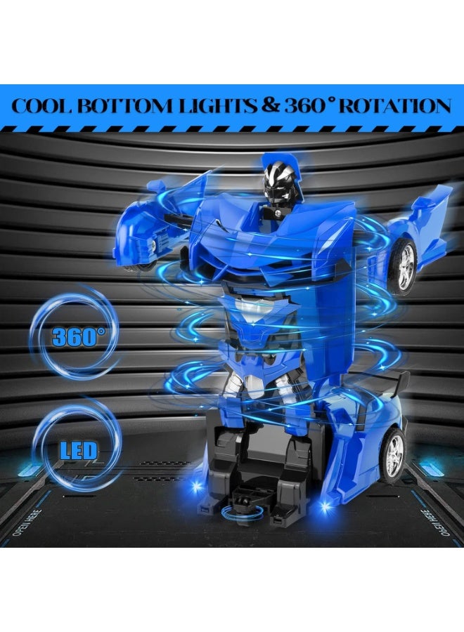 سيارة التحكم عن بعد للفتيان سيارة روبوت التحكم عن بعد RC لعبة السيارة لعبة المحول لمدة 3-12 سنة طفل 1: 18 مقياس RC سباق سيارة أزرق - Image 3