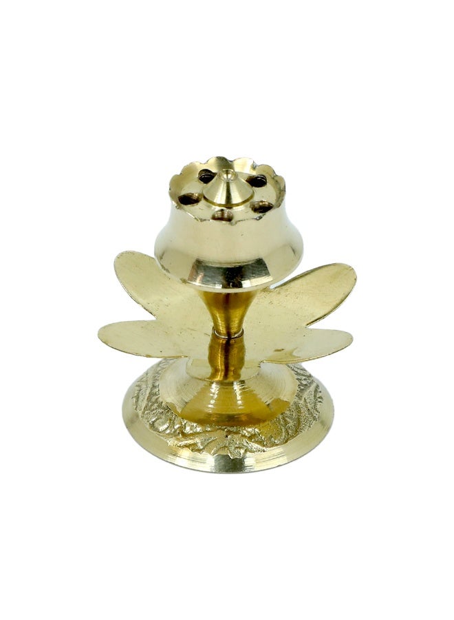 Madhoor تصميم لوتس تقليدي من النحاس بوجا 2 بوصة - Image 2