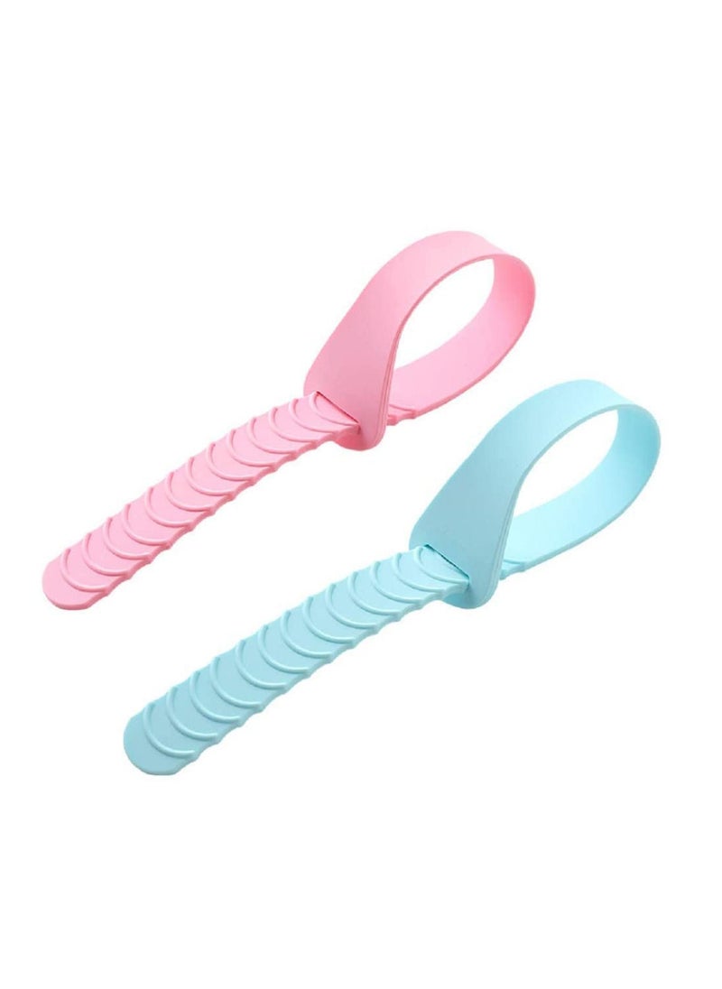 Y&D Silicone Toilet Lid Lifter, Avoid Touching Seat Pad Cover Handle Hygienic Clean (pack of 2) (pink+blue)  - Image 1