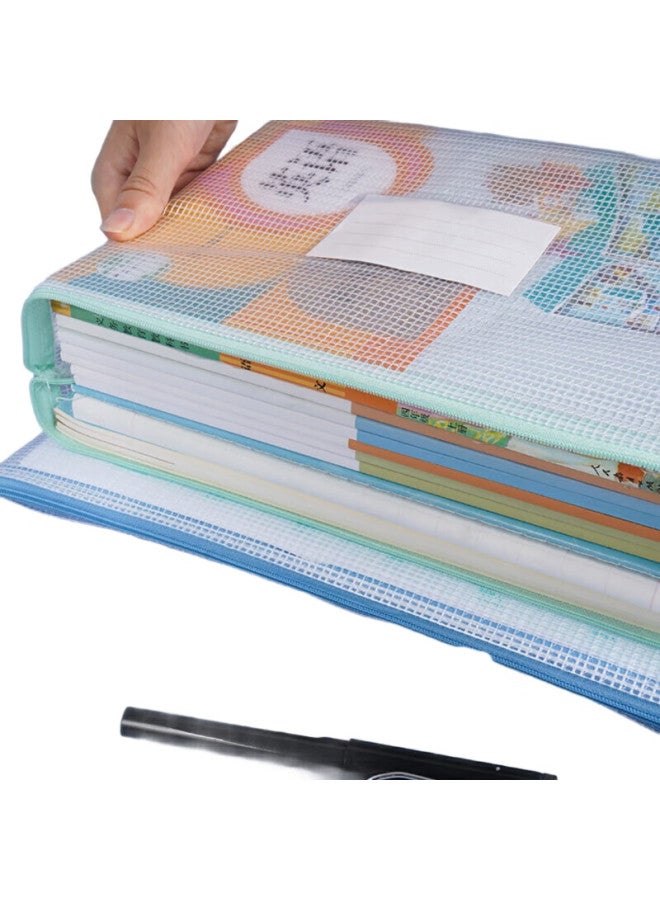 Simaa 5 A4 Label Waterproof Grid Zipper Pouches, Document Folders For Elementary School Subject Classification, Macaron Colors, 6023 - Image 3