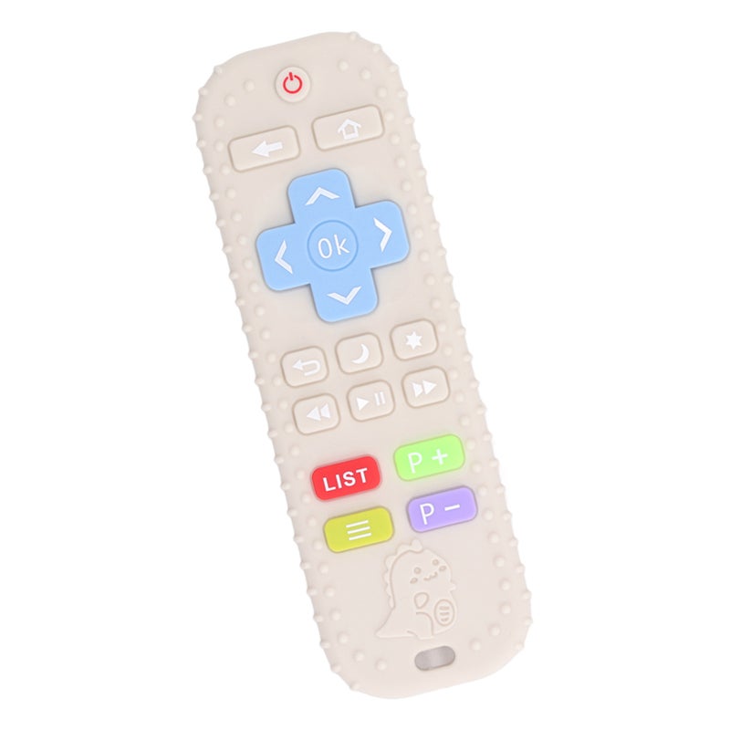 Baby Teether Toy Beige Remote Control Teether - Sensory Development Silicone Chew Toy for Infants Toddlers - Image 3