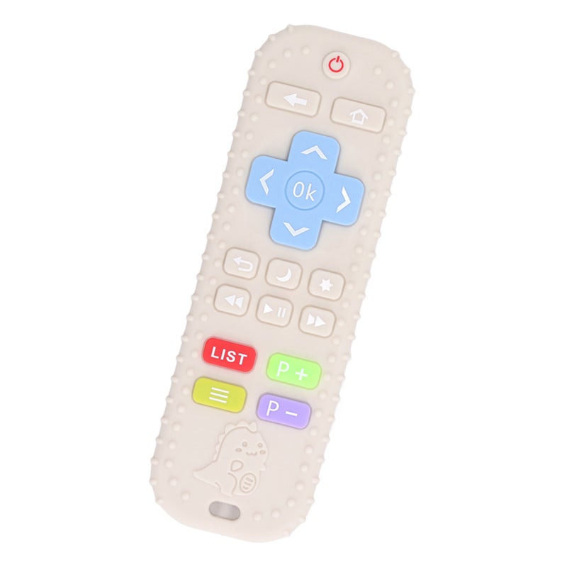 Baby Teether Toy Beige Remote Control Teether - Sensory Development Silicone Chew Toy for Infants Toddlers - Image 2
