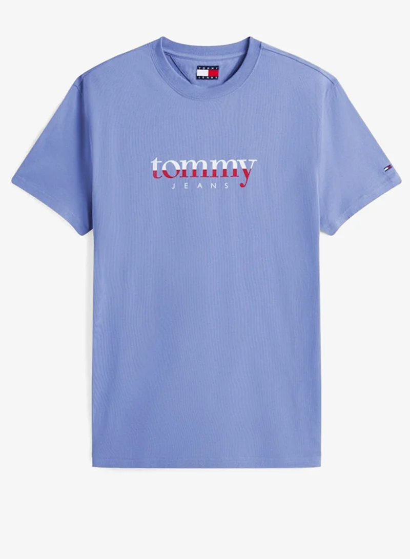 تومي جينز تيشيرت بياقة دائرية مزين بشعار العلامة التجارية