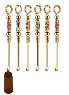 SYOSI Tiny Spices Powder Spoon Scoops Spoon for Filling Vials Retro Spoon Pendants Necklace Loop DIY Crafts Filling Vials with Powder Spice Herbs Sand 2.95 Inches Color Random  - Image 1