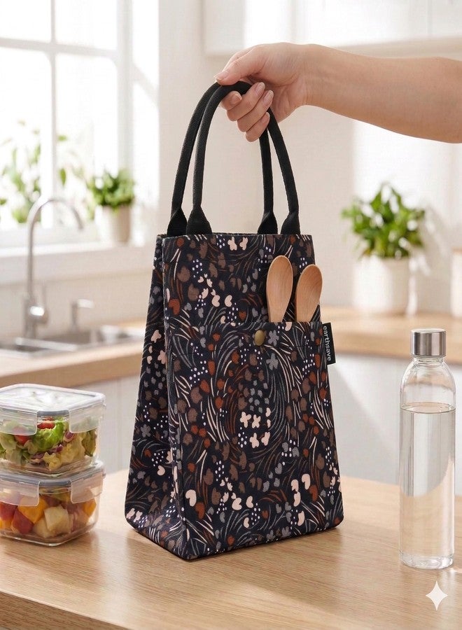 earthsave Lunch Bag for Office Women & Men | Work Lunch Bag | Tiffin Bags | Insulated Lunch Bag | Tiffin Bag for Kids (Cross Way Brown). - Image 1