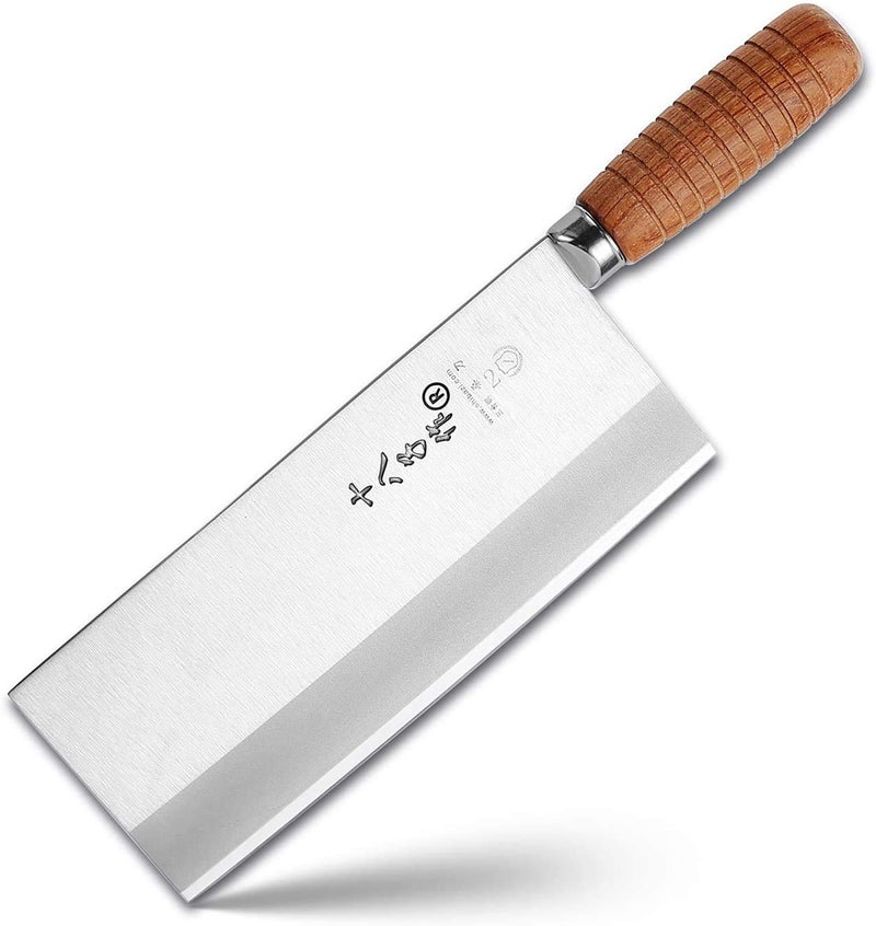SHI BA ZI ZUO SHI BA ZI ZUO Cleaver Knife Meat Cleaver 8-inch Professional Chef Knife Stainless Steel Vegetable Knife Safe Non-stick Finish Blade with Anti-slip Wooden Handle  - Image 1