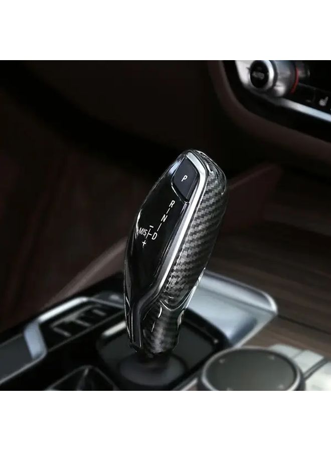 Carbon Fiber Gear Shift Knob Cover Compatible with BMW 5 6 7 Series X3 X4 - Image 1