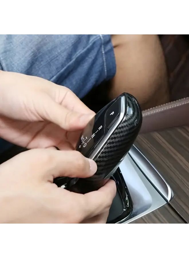 Carbon Fiber Gear Shift Knob Cover Compatible with BMW 5 6 7 Series X3 X4 - Image 5