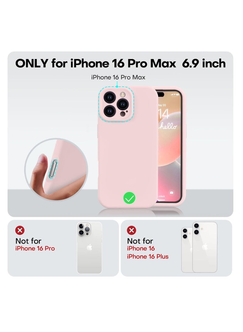 Aookay - Compatible with iPhone 16 Pro Max Case, Liquid Silicone Upgrade [Camera Protection] [Soft Anti-Scratch Microfiber Lining] Shockproof Phone Case for iPhone 16 Pro Max (Gray Pink) - Image 1