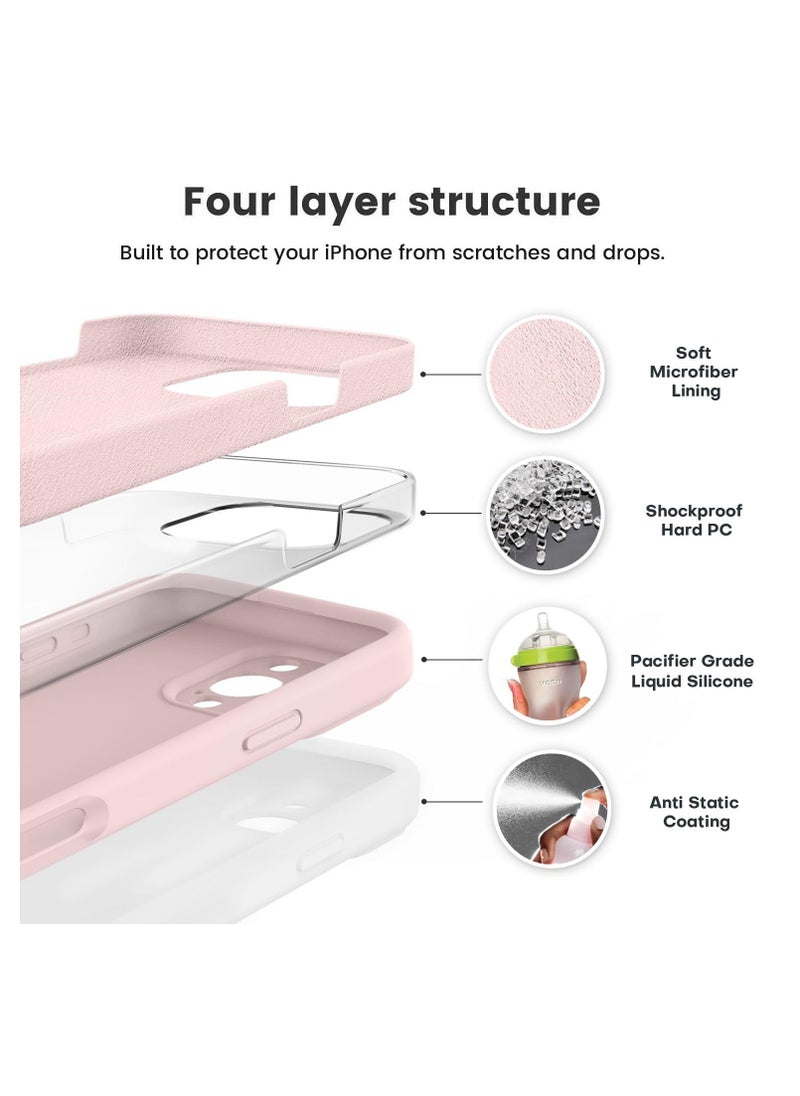 Aookay - Compatible with iPhone 16 Pro Max Case, Liquid Silicone Upgrade [Camera Protection] [Soft Anti-Scratch Microfiber Lining] Shockproof Phone Case for iPhone 16 Pro Max (Gray Pink) - Image 1