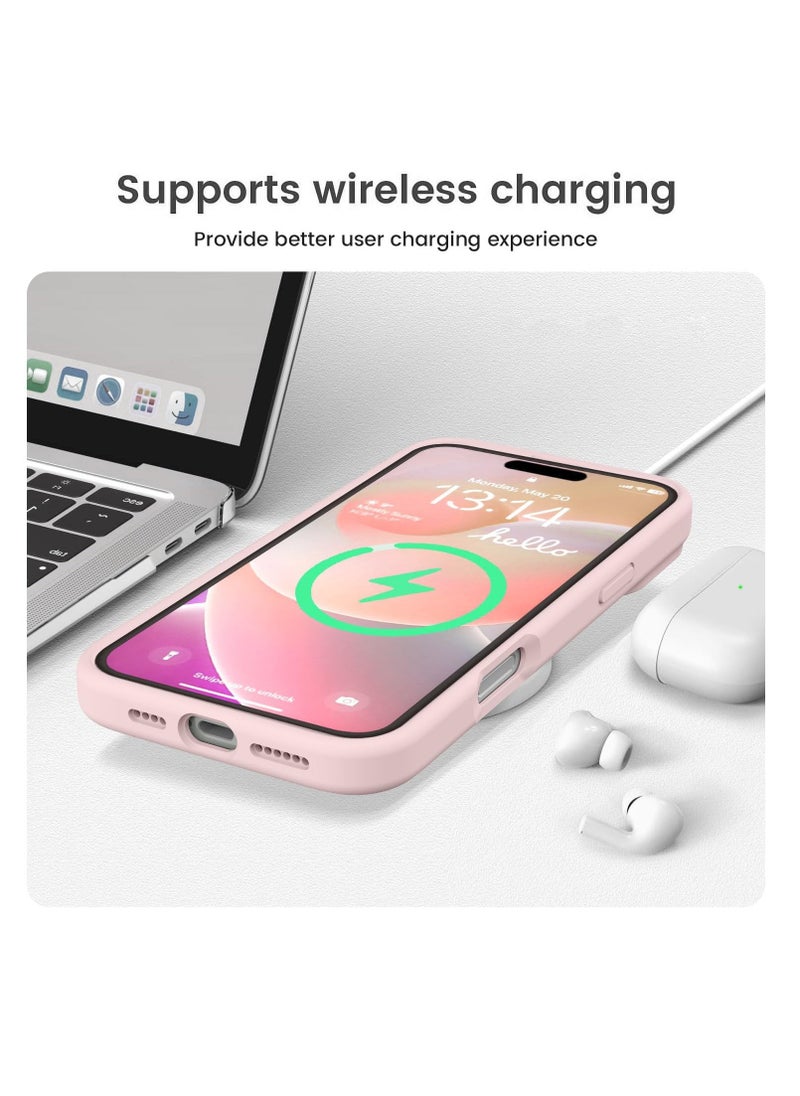 Aookay - Compatible with iPhone 16 Pro Max Case, Liquid Silicone Upgrade [Camera Protection] [Soft Anti-Scratch Microfiber Lining] Shockproof Phone Case for iPhone 16 Pro Max (Gray Pink) - Image 1