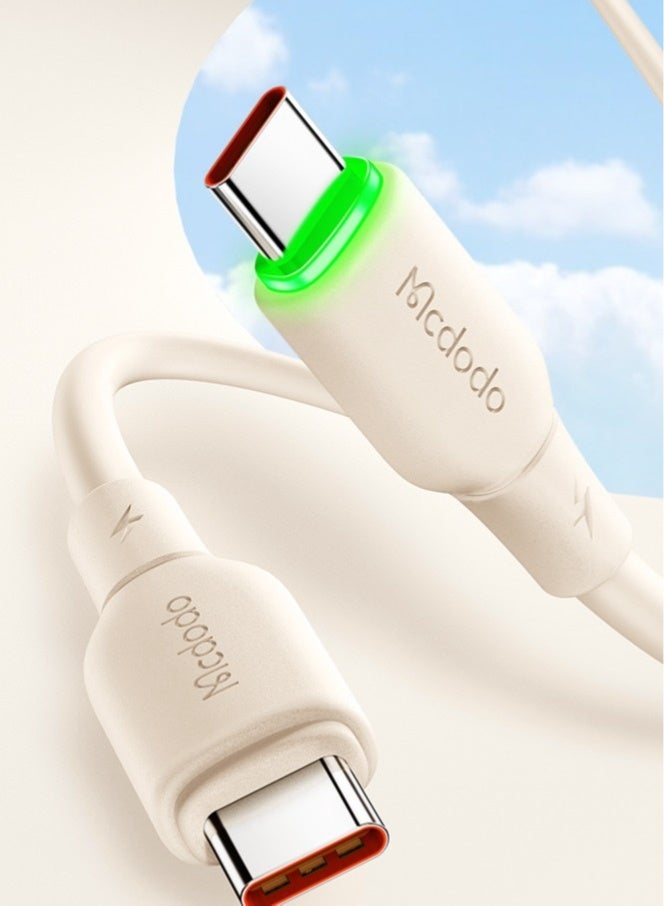 مكدودو كابل USB-C إلى USB-C مع إضاءة LED 65 واط 1.2 متر من ماكدودو – كابل تايب سي للشحن السريع بتقنية PD متوافق مع أجهزة أندرويد وسامسونج والتابلت واللابتوب – بيج - Image 4