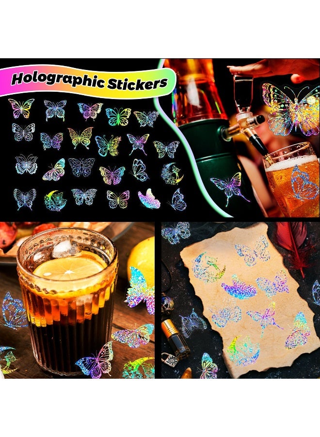 100 ملصق شفاف بتصميم فراشة لامعة لتزيين DIY إبداعي - Image 3