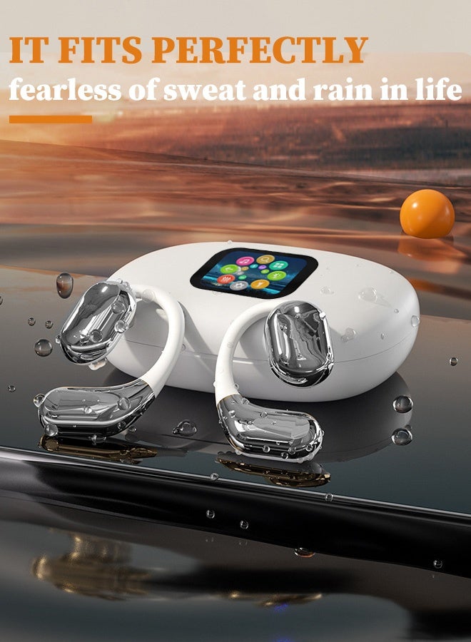 AI Language Translation Earbuds, Open Ear Earphones, LCD Touchscreen Real-Time Translator for 147 Languages u0026 Accents, Bluetooth 5.3, Translator Earbuds for Business Meeting, Travel, - Image 1