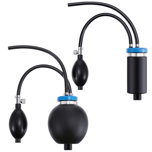 Aurelema 2 Pcs Universal Easy Intake Adapter Automotive Smoke Machine Inflatable Bladder Block off Diagnostic Car Smoke Leak Tester Detector for 12V Vehicles Pipe Fuel Leakage Detection (Blue) - Image 1