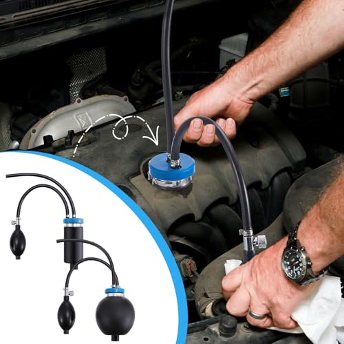 Aurelema 2 Pcs Universal Easy Intake Adapter Automotive Smoke Machine Inflatable Bladder Block off Diagnostic Car Smoke Leak Tester Detector for 12V Vehicles Pipe Fuel Leakage Detection (Blue) - Image 5