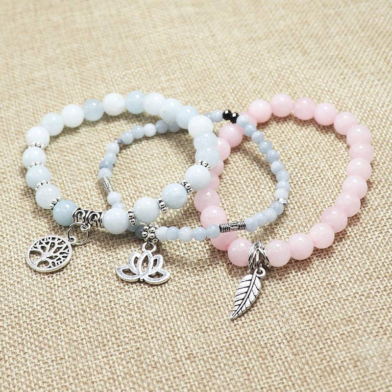 UEUC Tree of Life Yoga Healing Stone Bracelets,Multilayer Lotus Chakra Stone Reiki Bracelet Sets,Anxiety Crystal Natural Stone,for Women Stress Relief - Image 3