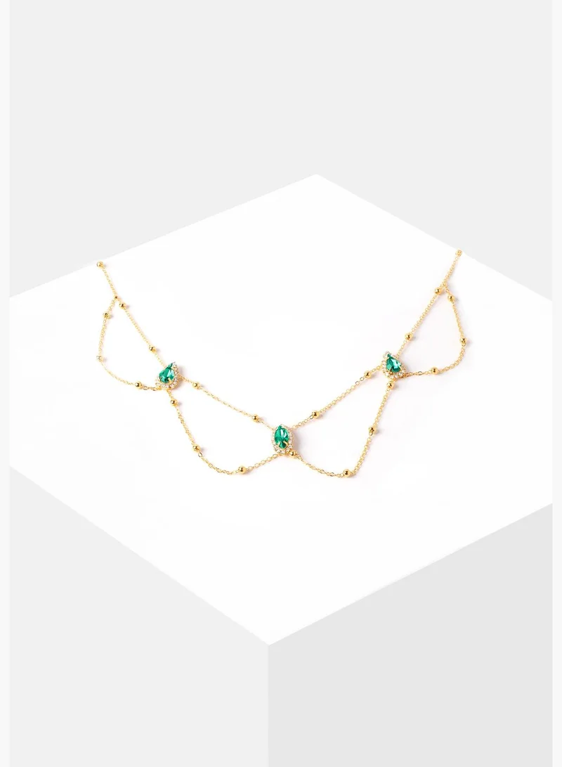 SOHI Gold Plated Designer Stone Necklace