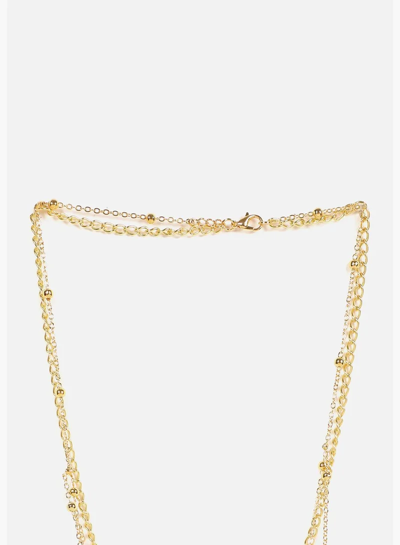 SOHI Gold Plated Designer Stone Necklace