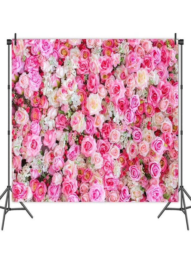 XLL 3D Pink Rose Flower Theme Photo Background Wedding Bridal Newborn Shower Birthday Party Photography Backdrops Banner Decor Supplies Anniversary Ceremony Couple Studio Props 5x3ft Vinyl - Image 3