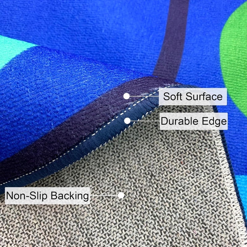 USTIDE Large Oval Kids Rug 6X9,ABC Alphabet Letters Educational & Fun Classroom Rug Non-Slip Play Mat Learning Area Rug for Bedroom Playroom Decor - Image 5