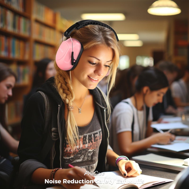 ProCase Noise Reduction Ear Muffs, Sound Proof Ear Protection, NRR 28dB Noise Cancelling Headphones for Adults Kids Autism, Hearing Protection for Shooting Gun Range Mowing -Pink - Image 5
