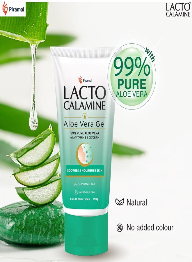 Lacto Calamine Aloe Vera Gel For Face | 150g | Moisturizer For Face With 99% Pure Natural AloeVera, Vitamin E & Glycerin For Hydrating Skin, Body & Hair | No Parabens, No Sulphates (Pack of 3) - Image 3