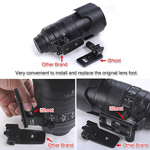 iShoot Lens Collar Replacement Foot Tripod Mount Ring Base Compatible with Nikon AF-S 70-200mm f/2.8E FL ED VR, AF-S 500mm f/5.6E PF ED VR, Quick Release Plate for Arca-Swiss Fit Tripod Head Clamp - Image 4