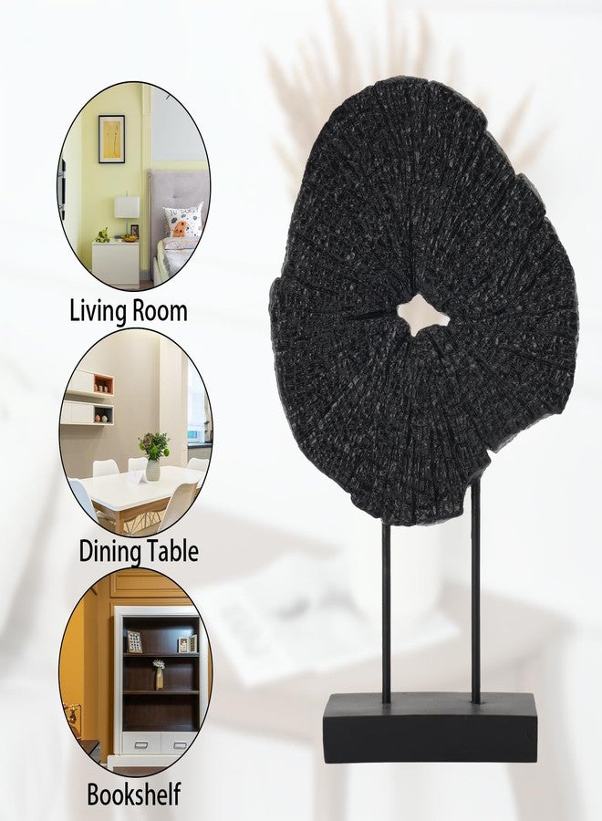 LC LCdecohome Black Art Modern Abstract Sculpture - Solid Black Art Sculpture for Home Décor Minimalist Decorative Statue for Living Room Office Desk Shelf Handcrafted Art Piece 7.25 * 2.5 * 12 Inch - Image 5