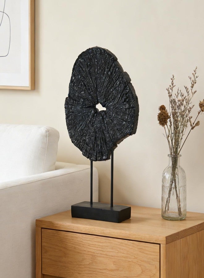 LC LCdecohome Black Art Modern Abstract Sculpture - Solid Black Art Sculpture for Home Décor Minimalist Decorative Statue for Living Room Office Desk Shelf Handcrafted Art Piece 7.25 * 2.5 * 12 Inch - Image 2