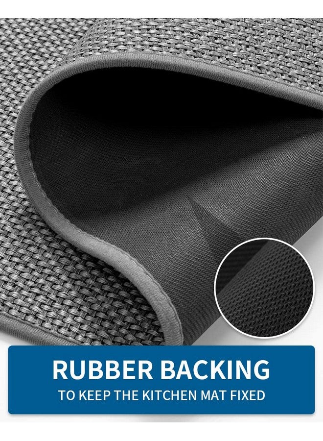 MontVoo Kitchen Rugs and Mats Non Skid Washable, Absorbent Runner Rugs for Kitchen, Front of Sink, Kitchen Mats for Floor(Dark Grey, 20"x47") - Image 2