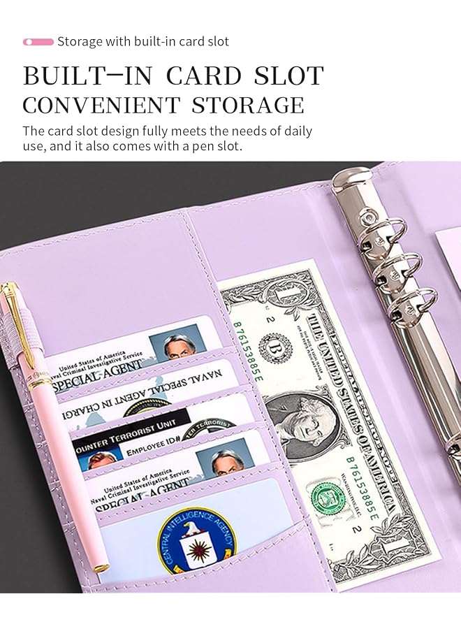 erorex 100 Envelopes Money Saving Challenge Heavy Duty Leather Money Saving Challenge Binder Book Easy And Fun Way For 100 Day Money Saving Challenge Budget Binder Budgeting Planner And Saving Money Pink  - Image 4