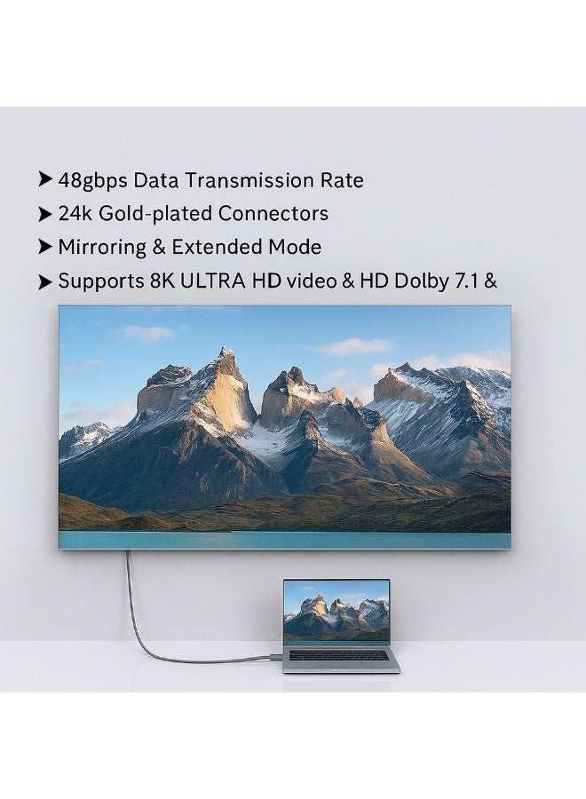 High-Speed HDMI Cable 2.0 – 3m, Supports 4K 8K, 3D, 1080P, Durable Outer Layer, Compatible with TV, PS5, Xbox, Projector, Blu-ray - Image 2