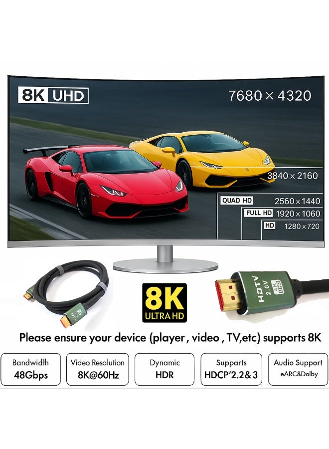 High-Speed HDMI Cable 2.0 – 3m, Supports 4K 8K, 3D, 1080P, Durable Outer Layer, Compatible with TV, PS5, Xbox, Projector, Blu-ray - Image 3