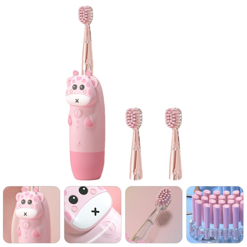 Electric Toothbrush Kit Vibrating Soft Bristles Ergonomic Grip Colorful Cartoon Design - Image 3