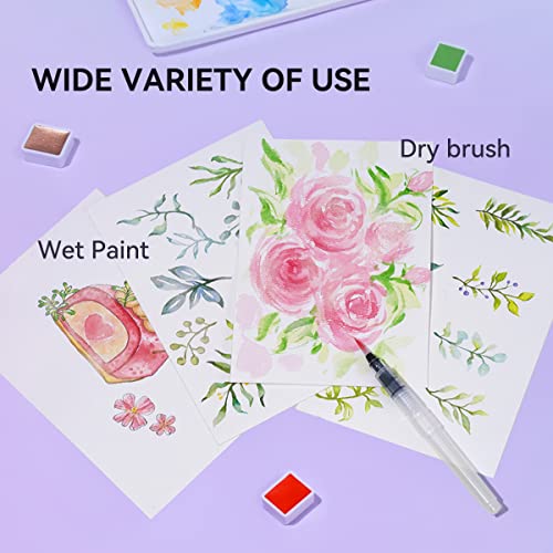 Lightwish MeiLiang Watercolor Paint Set, 36 Standard Colors and 12 Glittery Colors in Exquisite Carrying Box with Metal Ring and Watercolor Brush, Perfect as Art Gift, Suitable for Beginners, Professionals - Image 5